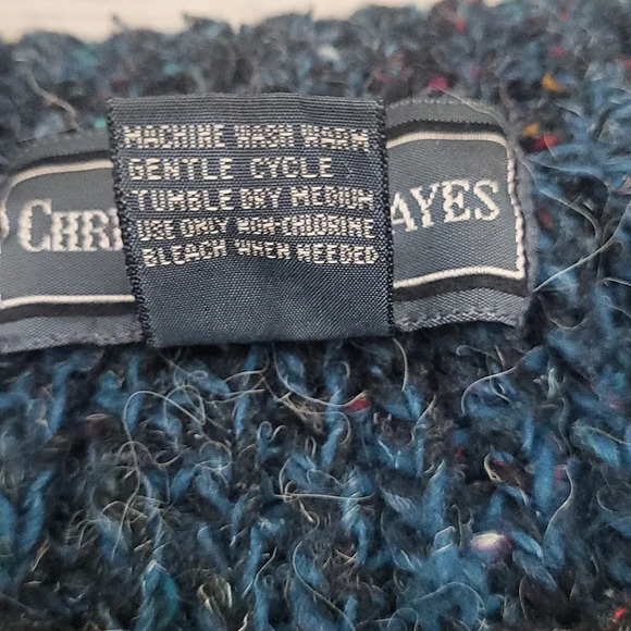 Christopher Hayes Mens Med Vintage‎ Wool Blue Speckled Pullover Sweater 80s 90s - Picture 5 of 6